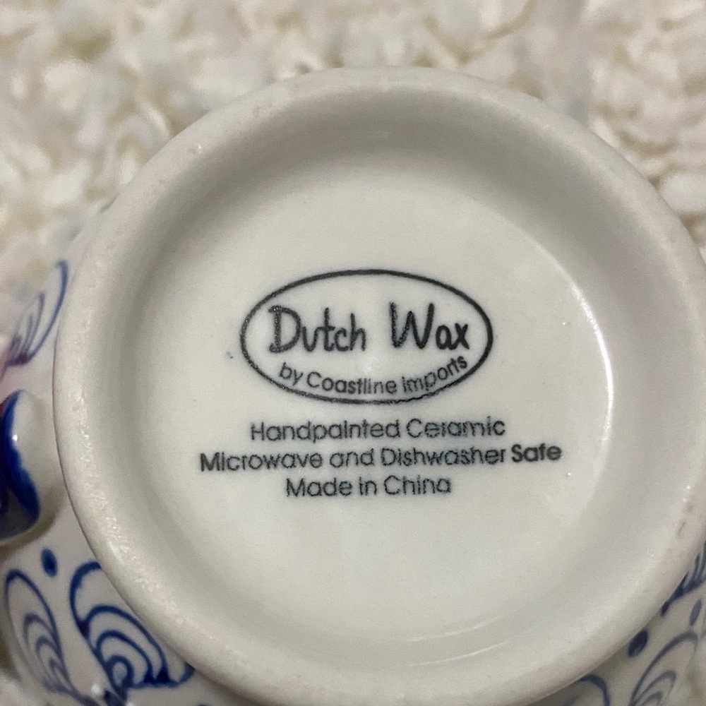 Dutch wax by coastline imports, elegant teacup style Blue Butterfly Ceramic Mug - Picture 2 of 16